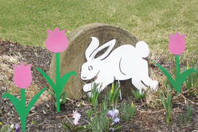 Easter Bunny with Tulips