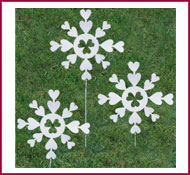 Snowflake Heart Garden Stakes