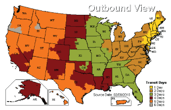 UPS Shippig Map
